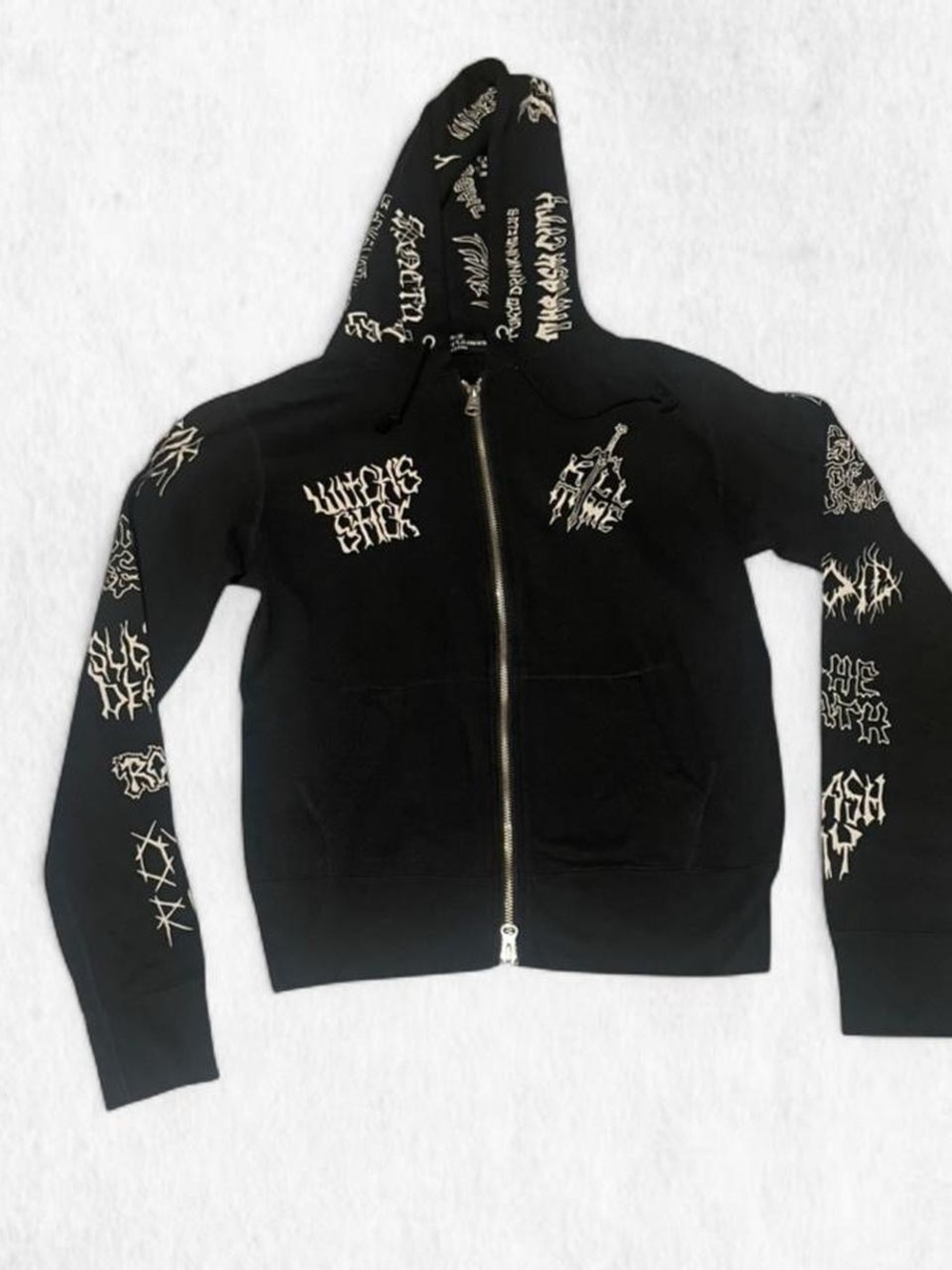 Hysteric Glamour Kill Time Alternative Black zip up hoodie
